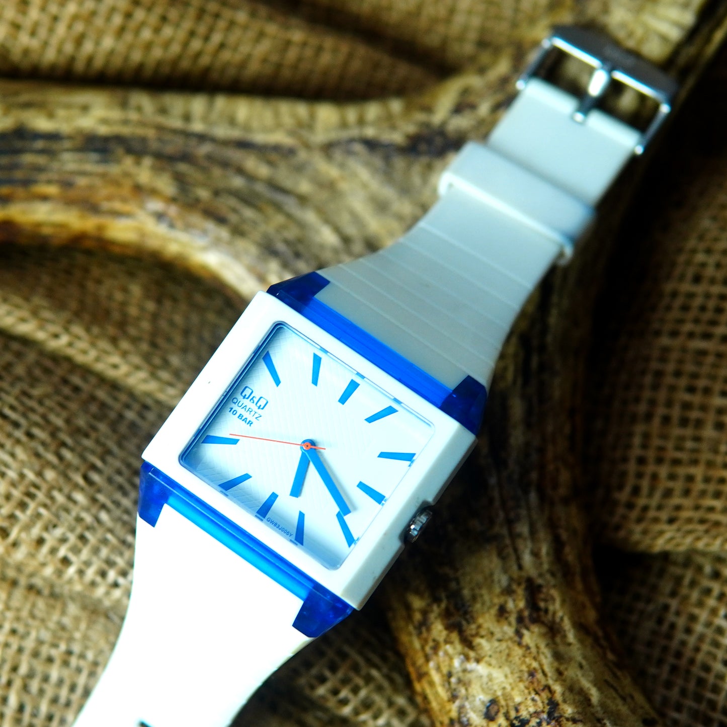 Q&Q Quartz Watch with Blue Accents Watch M021