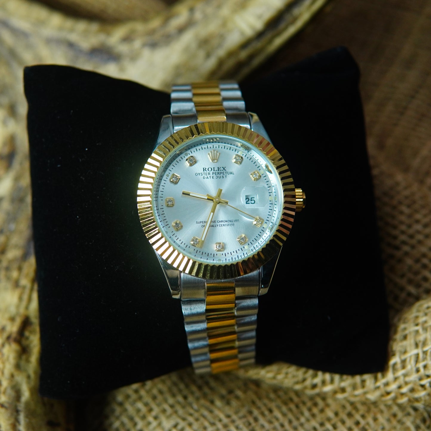 Rolex Oyster Perpetual Datejust with Diamond Markers and Two-Tone Stainless Steel Bracelet Watch M026