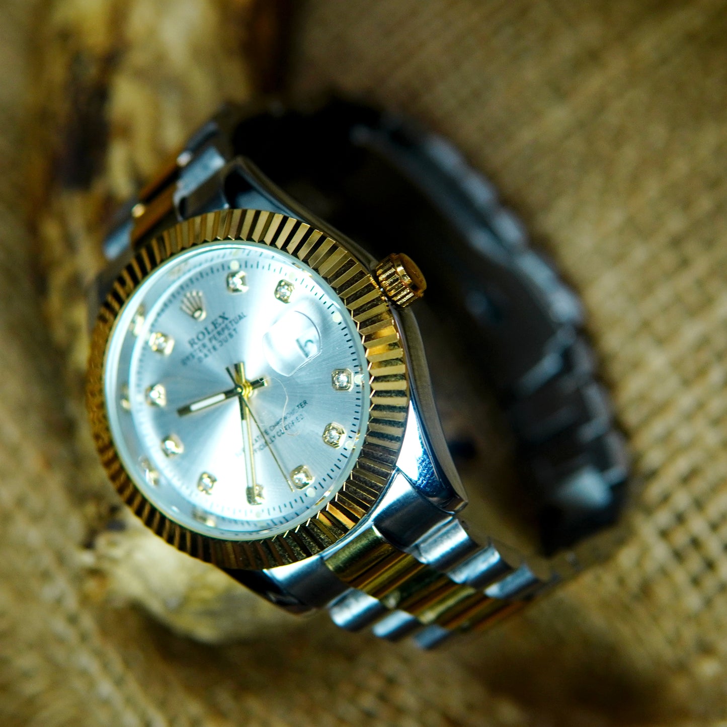 Rolex Oyster Perpetual Datejust with Diamond Markers and Two-Tone Stainless Steel Bracelet Watch M026